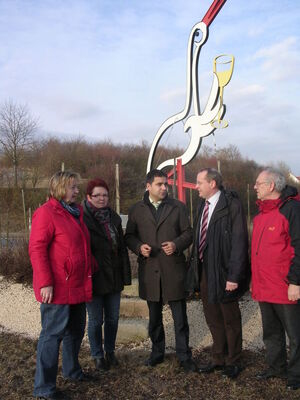 Bild: Büro Reusch-Frey-von links: Stadträtinnen Daniel, Hübner, BM Zimmermann, MdL Reusch-Frey, Verb.bauamtsleiter Wolf