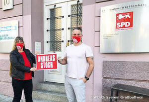 Landtagskandidat Daniel Haas (rechts) und Zweitkandidatin Ute Rößner.